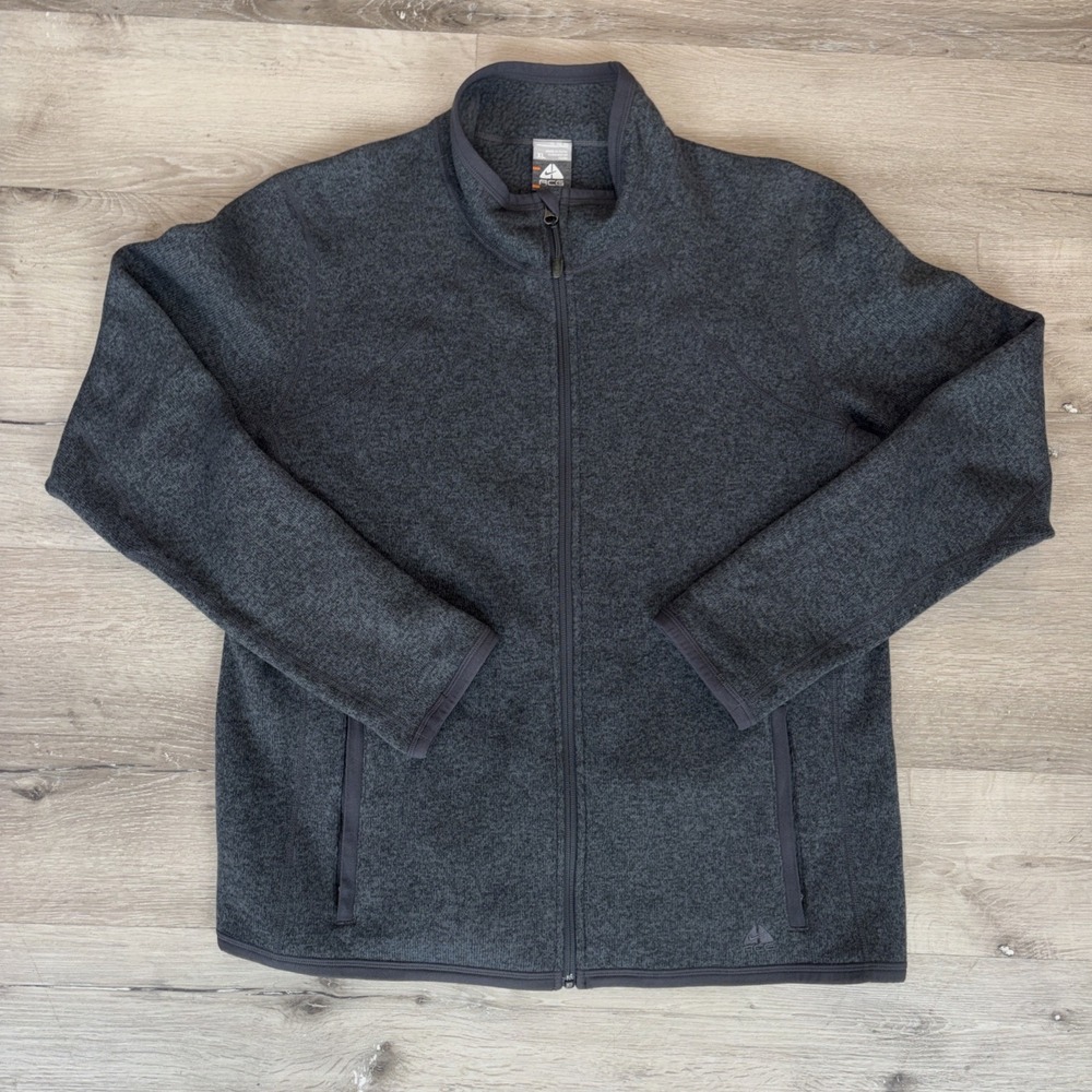 Vintage Nike ACG Full Zip Fleece Sweatshirt Jacket Men's XL Gray